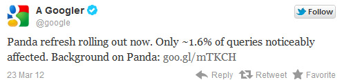 Panda 3.4 Twitter Announcement